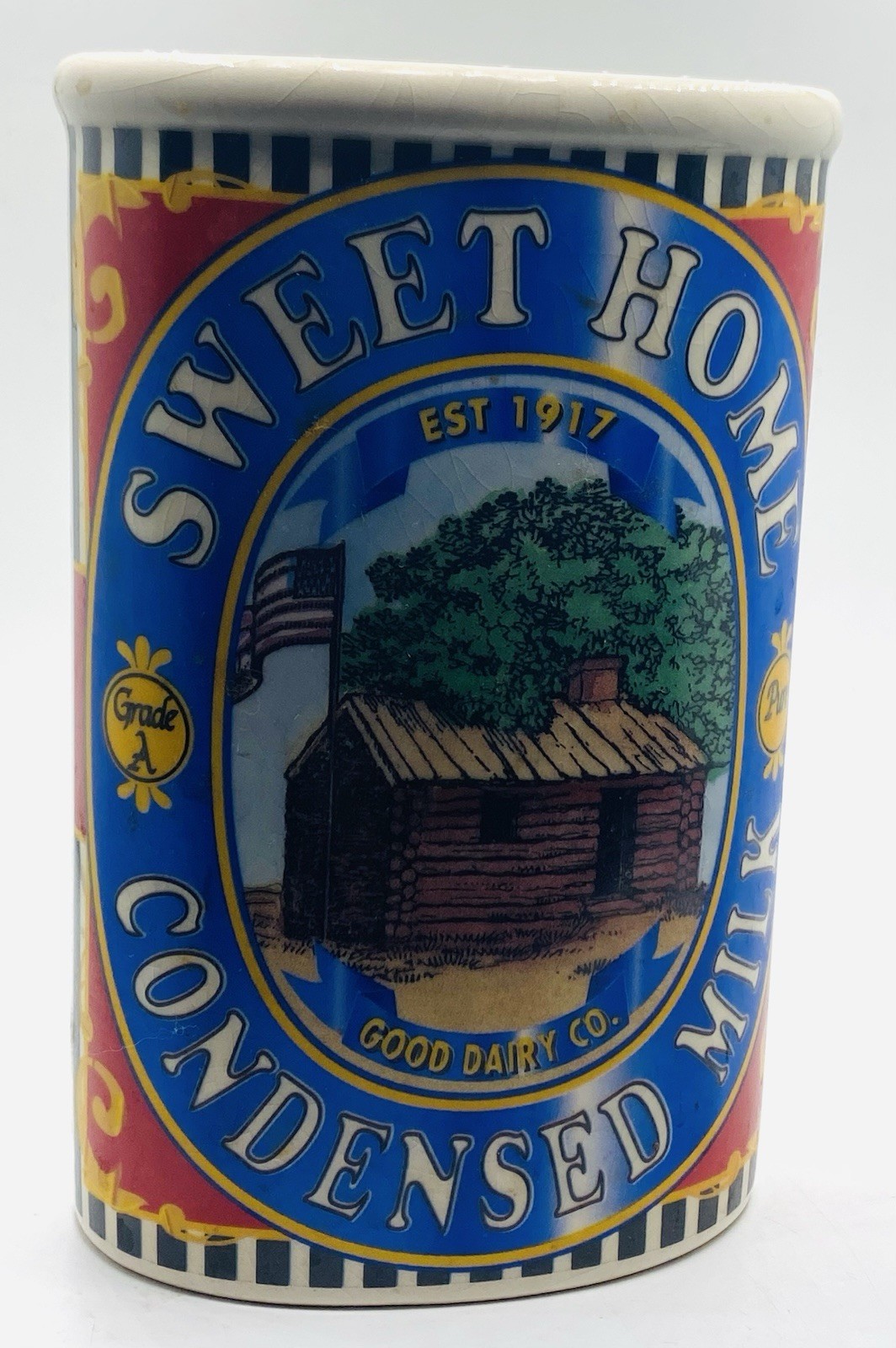 VGT Grocery Roshco Inc. Sweet Home Condensed Milk Vase And/or Utensil Holder S1
