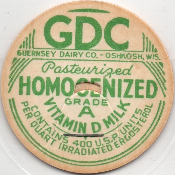 Milk Bottle Cap – Guernsey Dairy Co. – Oshkosh, Wisconsin – CHOCOLATE MILK