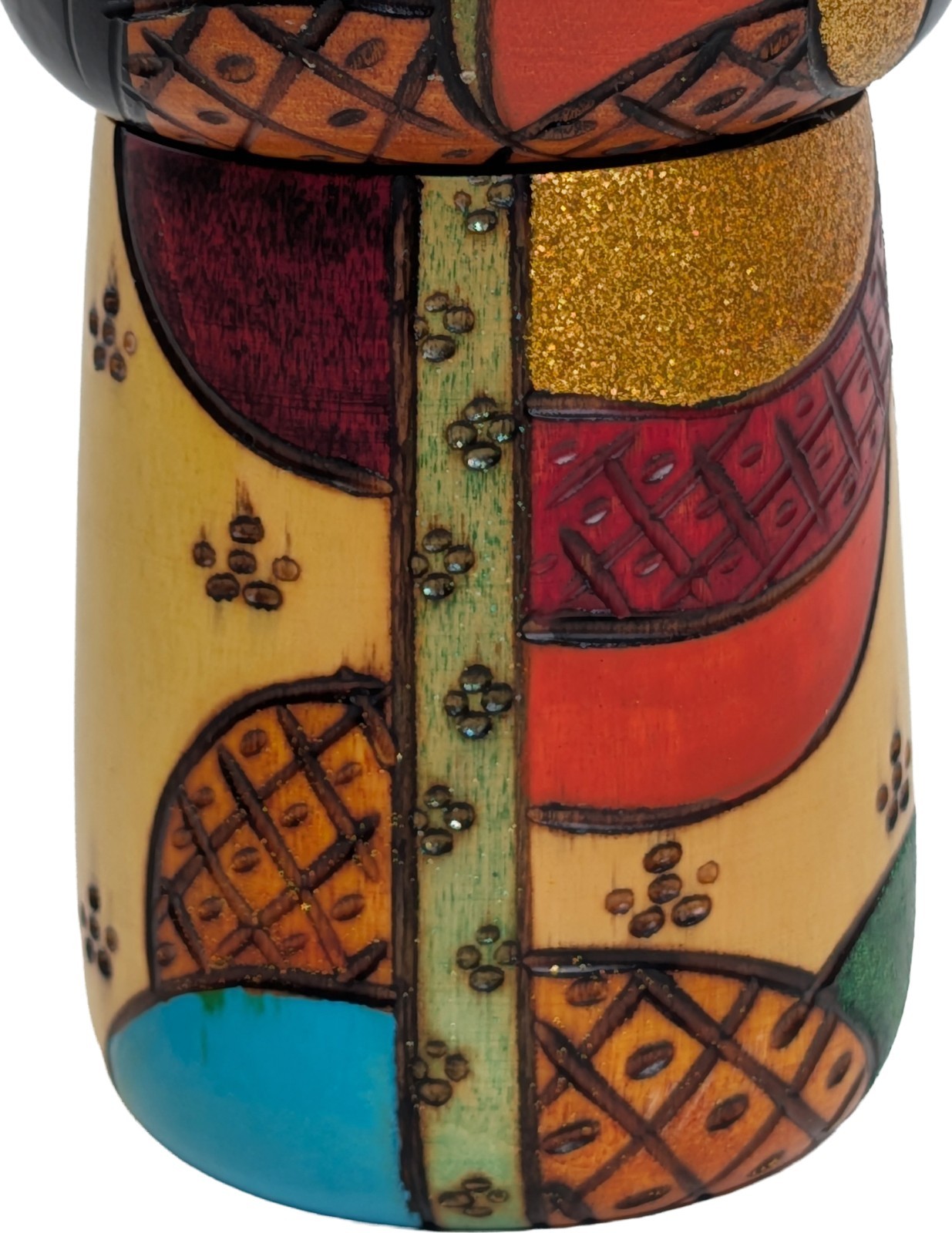 Creative Kokeshi Doll w Colorful Design by Sekiguchi Toshio from Japan 16cm 6.3″