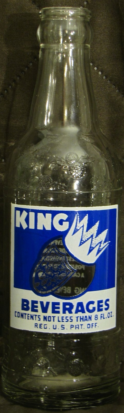 King Beverages ACL Soda Bottle 8oz. 1948 Boston, MASS.