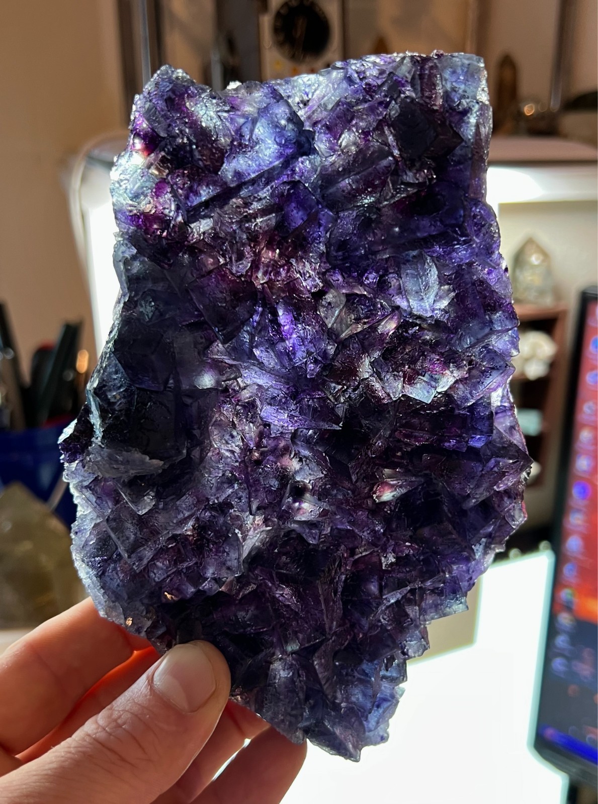 FINE Etched Blue-Purple-Pink Fluorite 308g Display Piece – Yindu, Inner Mongolia