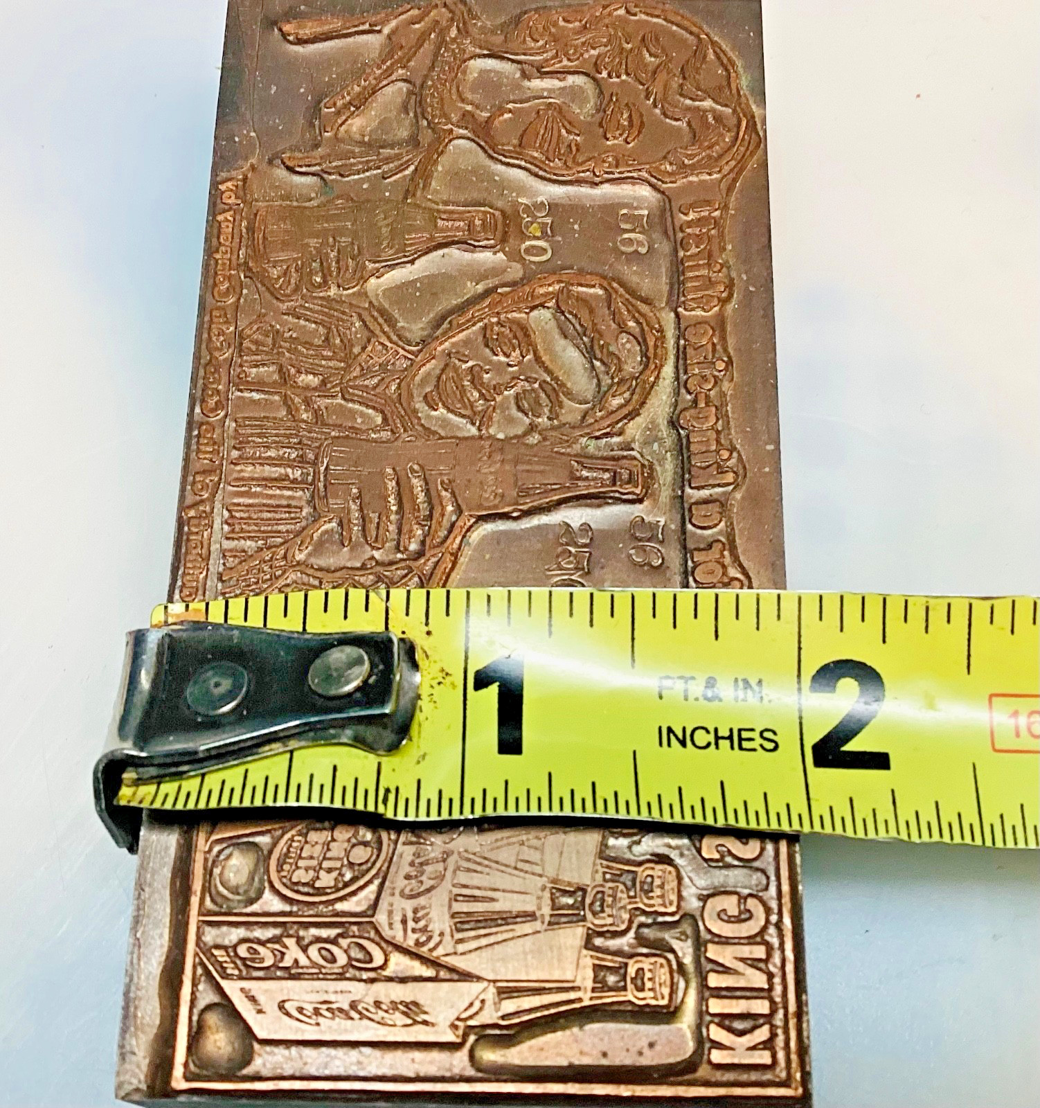 Large Coca Cola Printing Plate / Block 1950’s King Size. with Carton