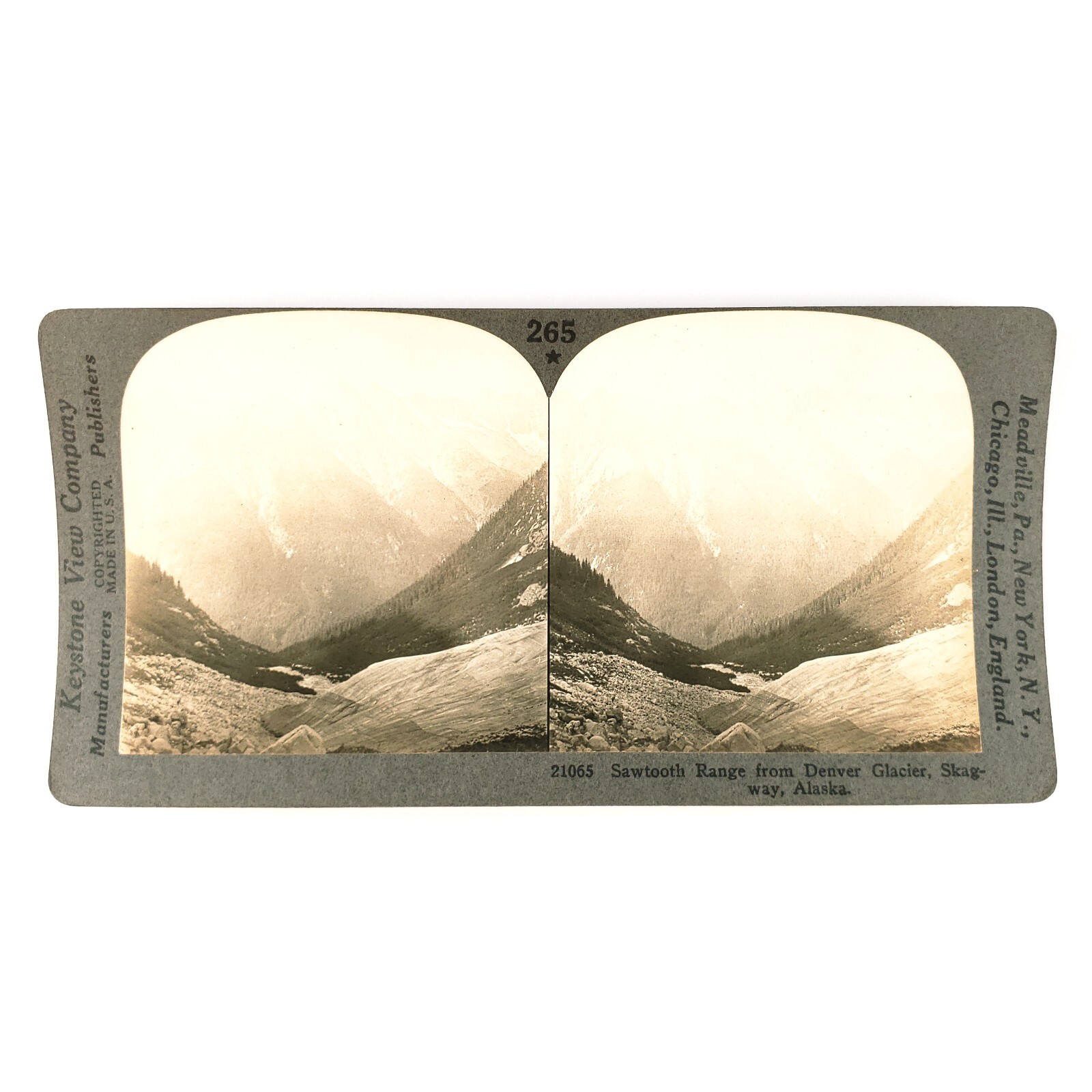 Sawtooth Mountain Range Skagway Stereoview 1920s Southeastern Alaska Landscape
