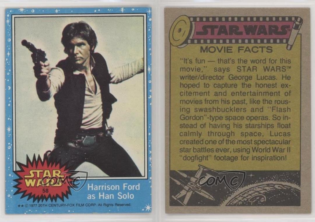 1977 Topps Star Wars Harrison Ford as Han Solo #58 0hg