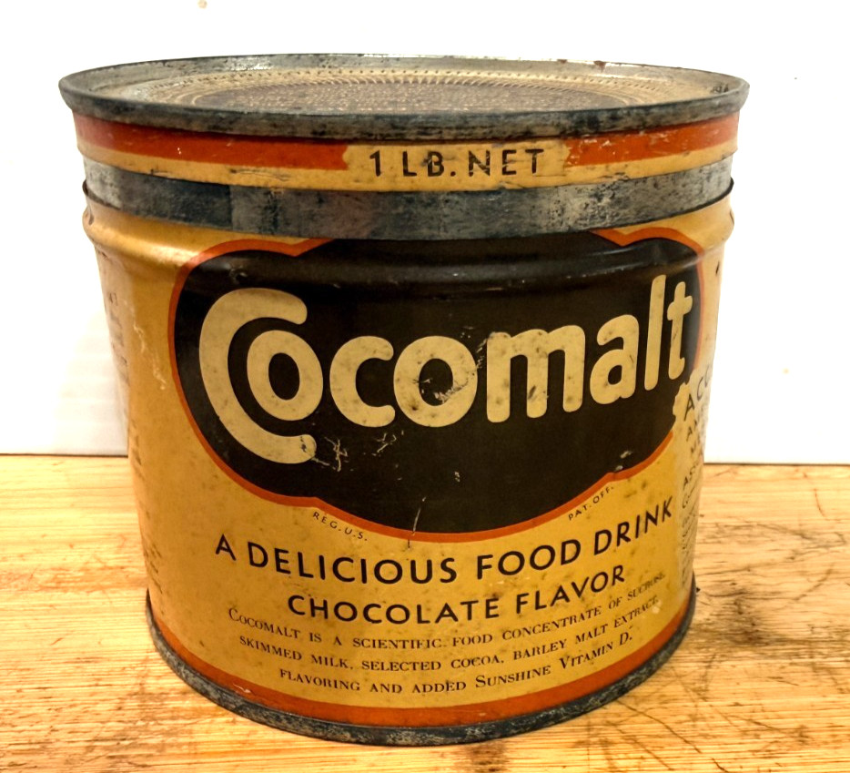 Vintage 1940’s Cocomalt 1lb tin