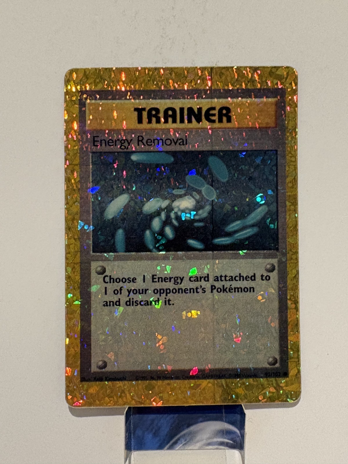Energy Removal Prism Trainer- Sticker-Pokemon Card 92/102 Holo-Vintage