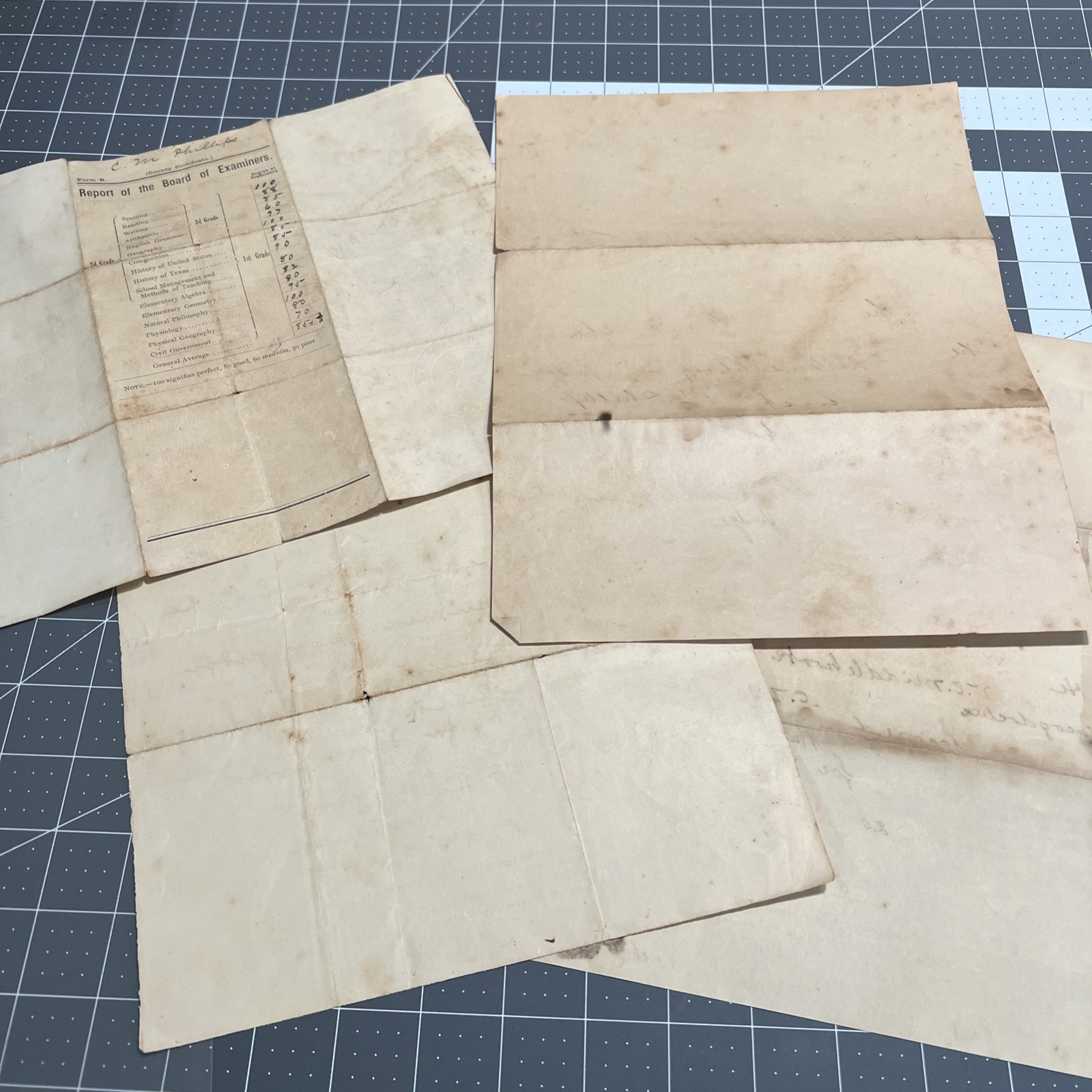 Antique Teachers Certificates Nacogdoches TX Rusk C.M. Philips V.E. Middlebrook