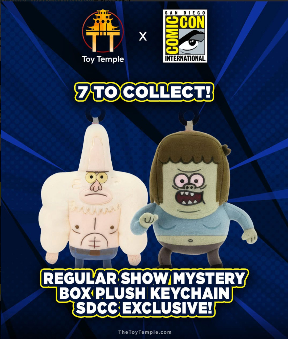 Regular Show Plush Keychain Mystery Blind SDCC 2026 EXCLUSIVE TOY TEMPLE *1 box
