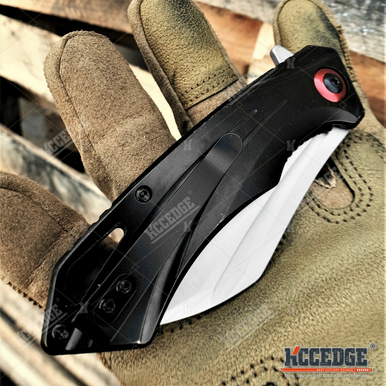 7.75″ Tactical Pocket Knife 3.25″ Full Edge Stainless Steel Blade Survival Knife