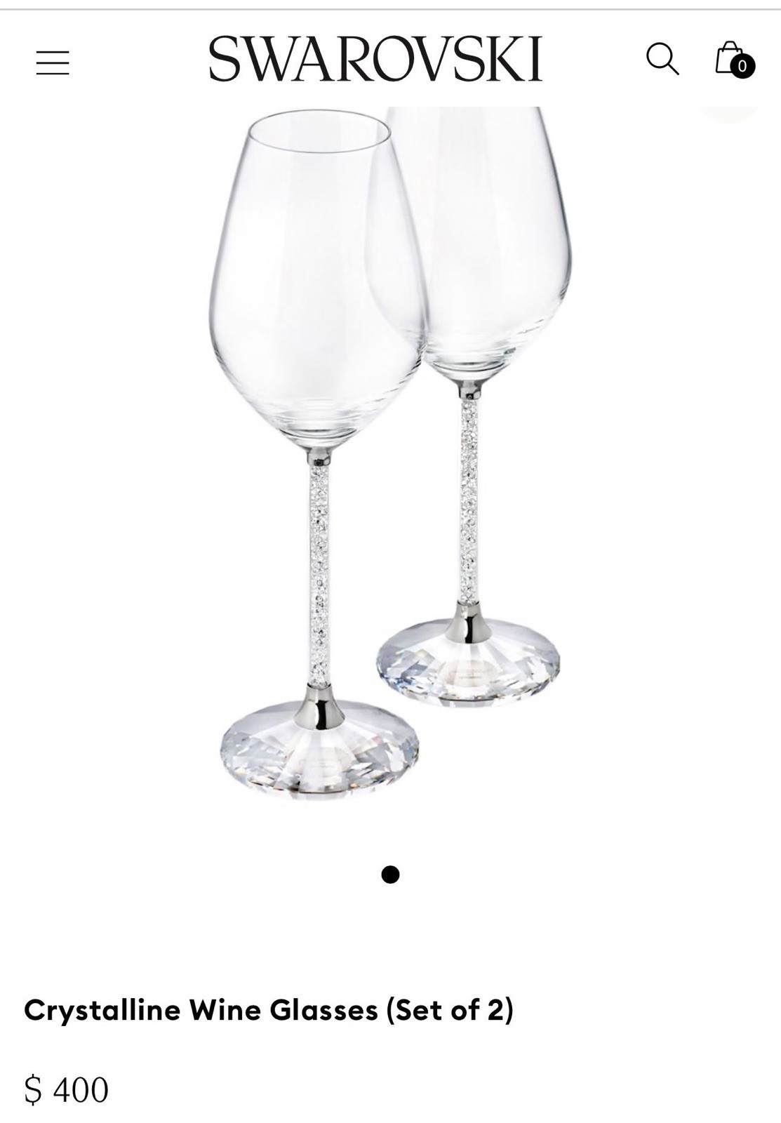Swarovski Crystal Champagne Flutes Set of 2 with Box and Card