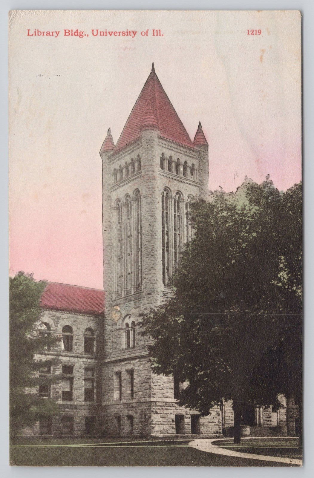 Univ of Illinois Library Bldg Postcard Altgeld Hall Art Mfg Co Sample Salesman