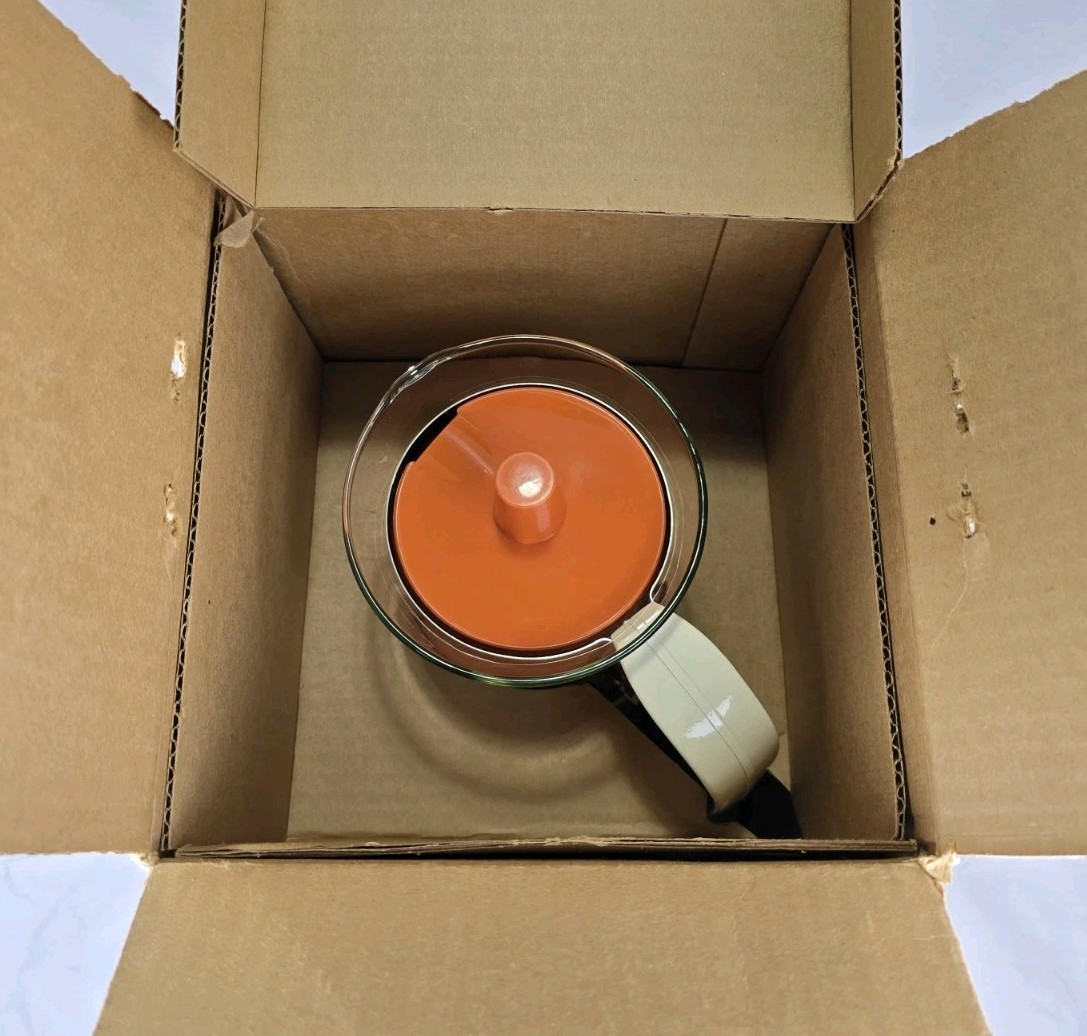 Vintage NOS Cory Stove Top Glass Percolator 4 to 8 Cup Coffee Pot Striped Orange