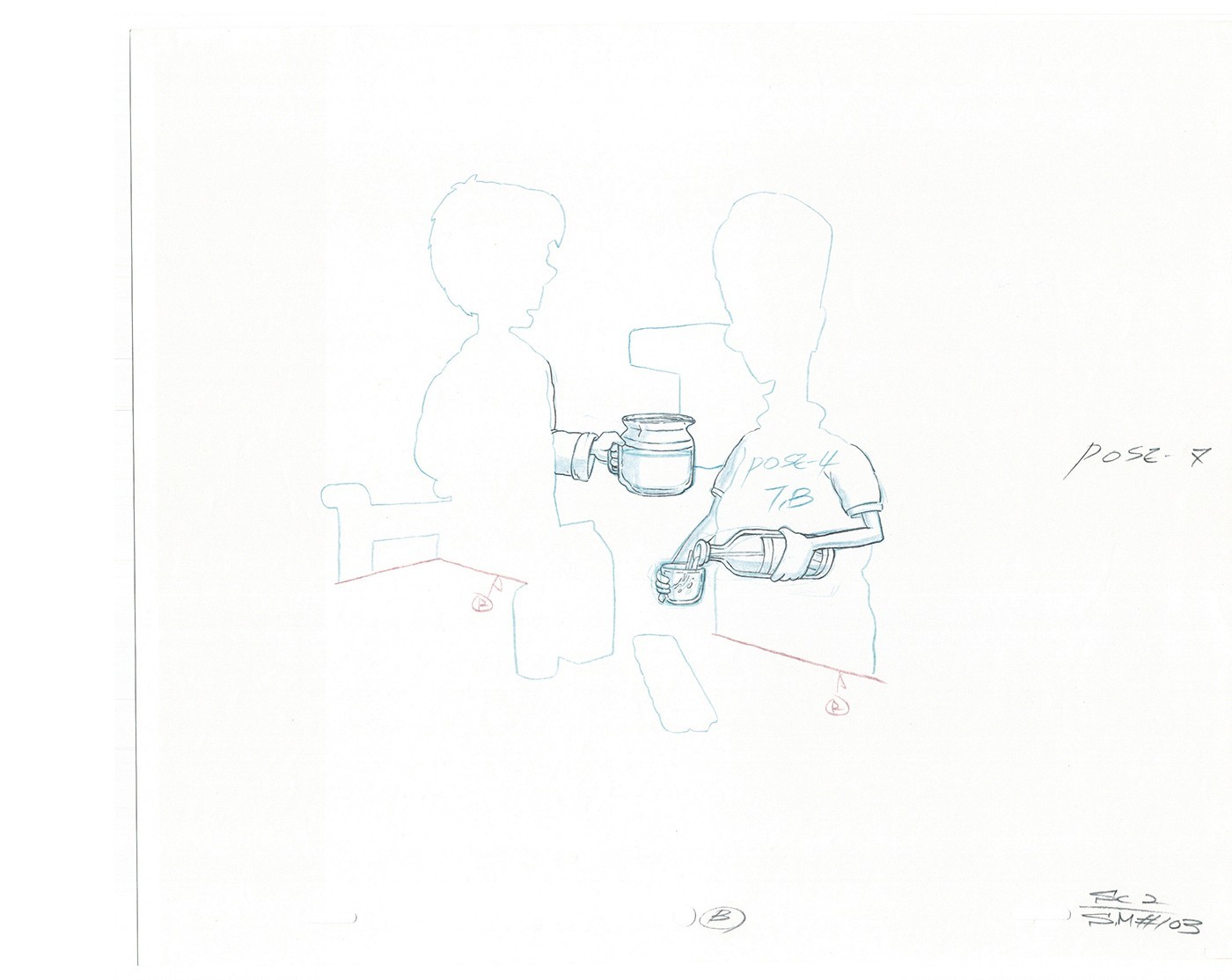 David Spade Sammy Grp of 22 Partial Cel Drawings Production TV Cartoon SNL 2000