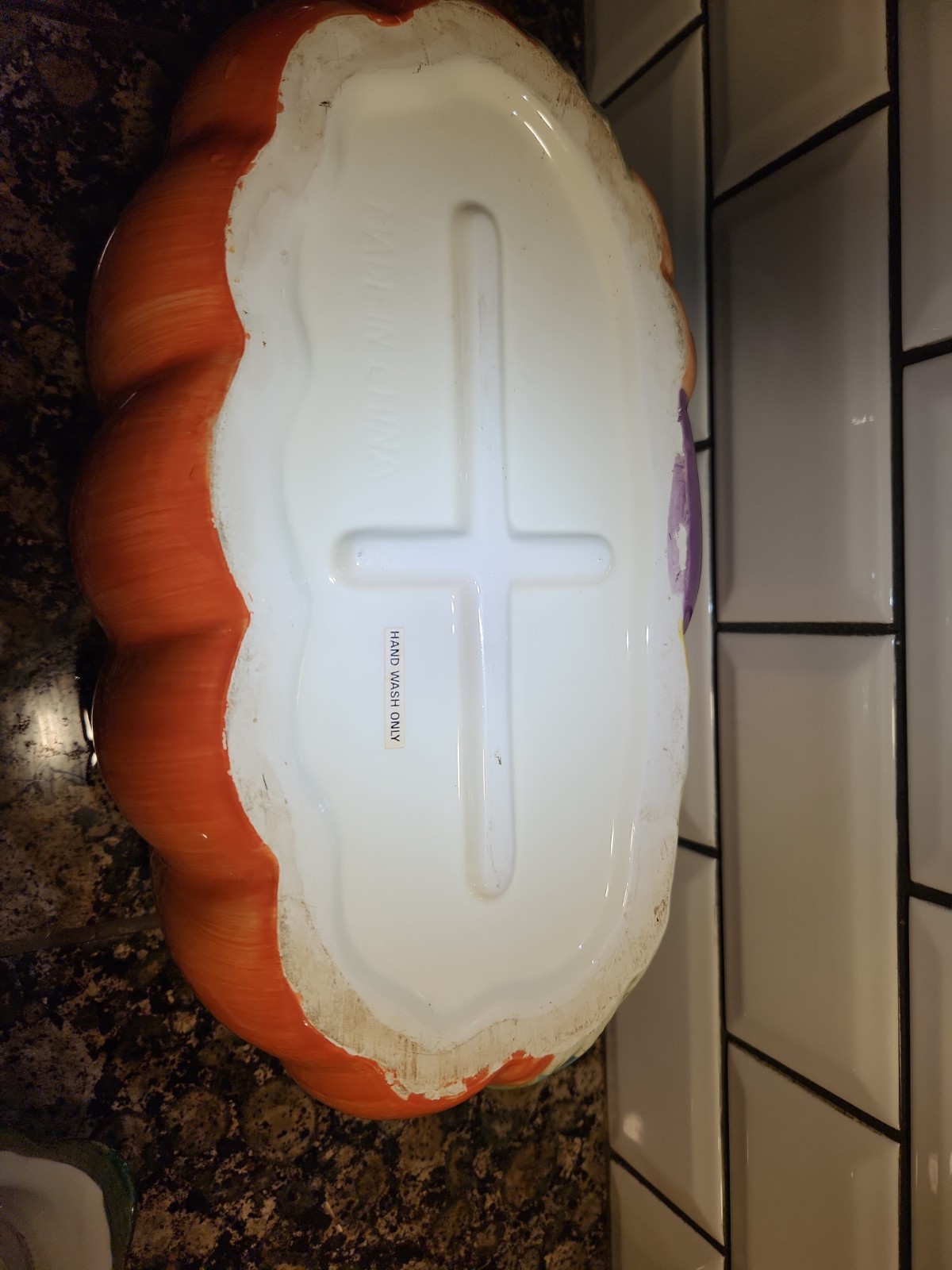 VTG Large Pumpkin Soup Tureen Harvest Fall Centerpiece Ladle Not Included.