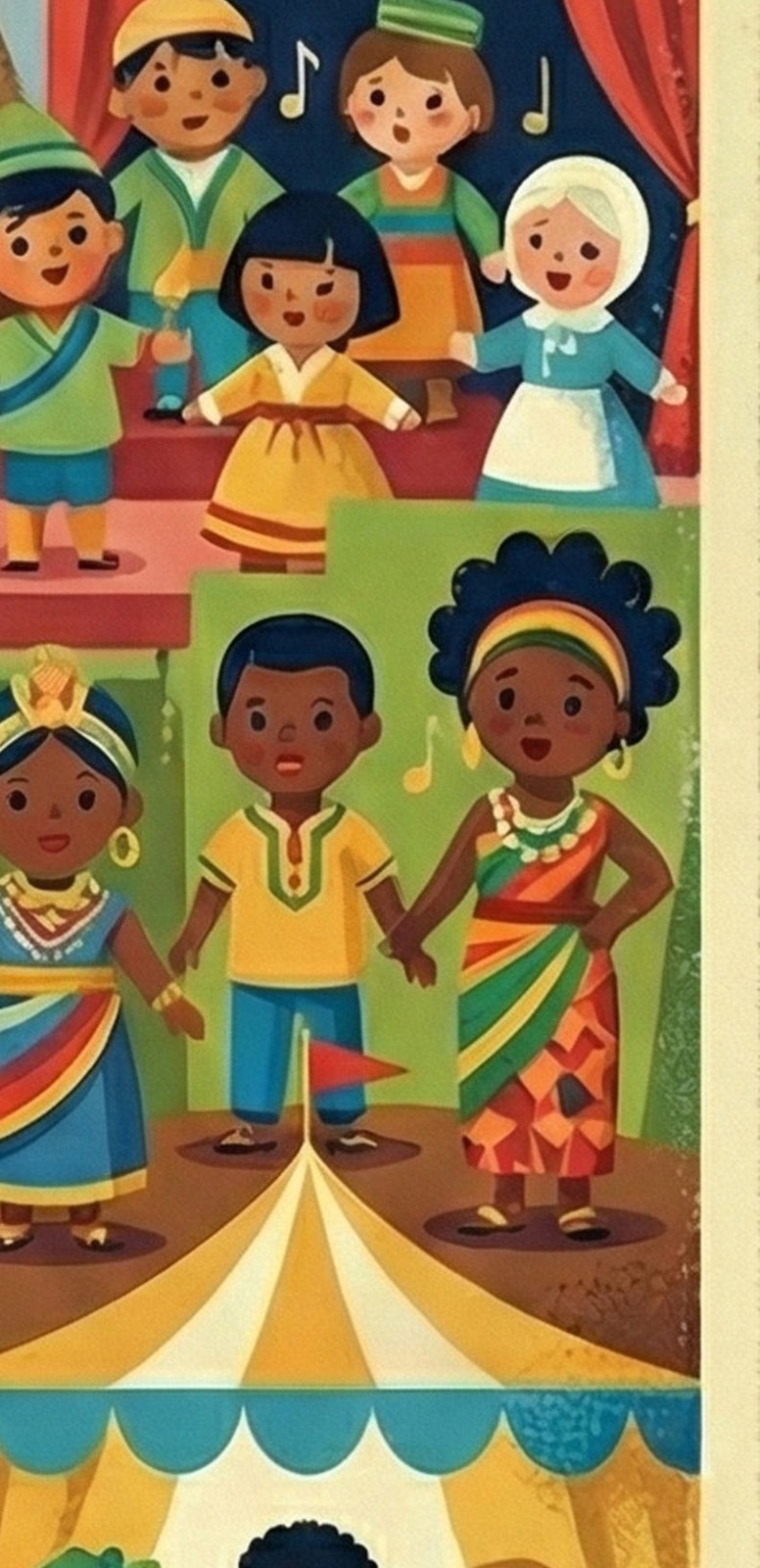 Disney Small World It’s a Small World 11×17 Poster Modern Retro Line Art