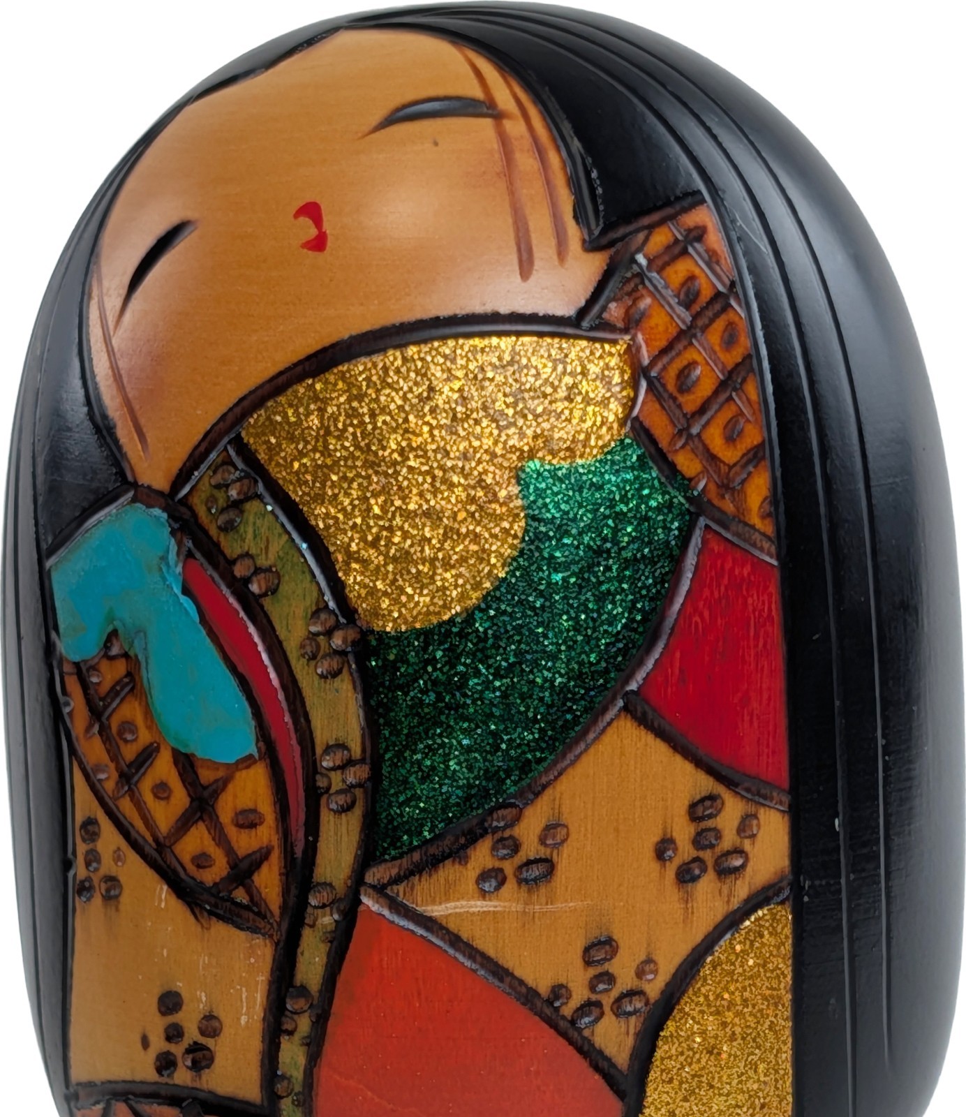 Creative Kokeshi Doll w Colorful Design by Sekiguchi Toshio from Japan 16cm 6.3″