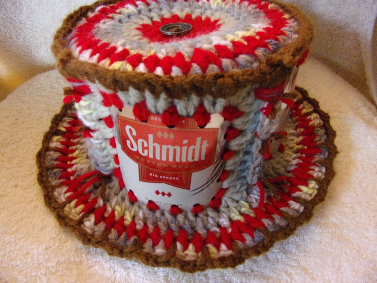 Schmidt Schmidts Beer Can Crochet Hat Cap
