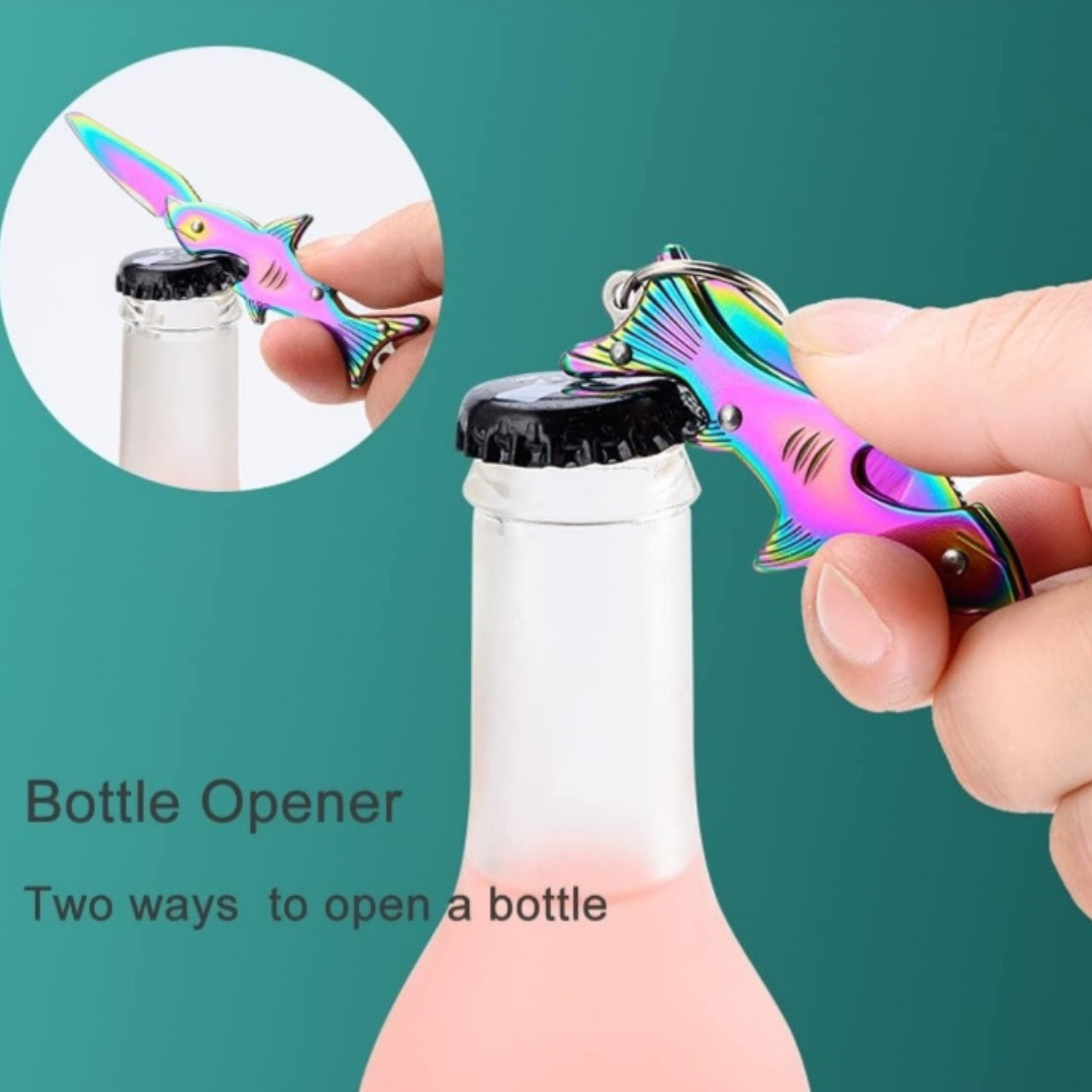 Keychain Pocket Knife Bottle Opener Multifunctional Outdoor Fishing Camping Gift