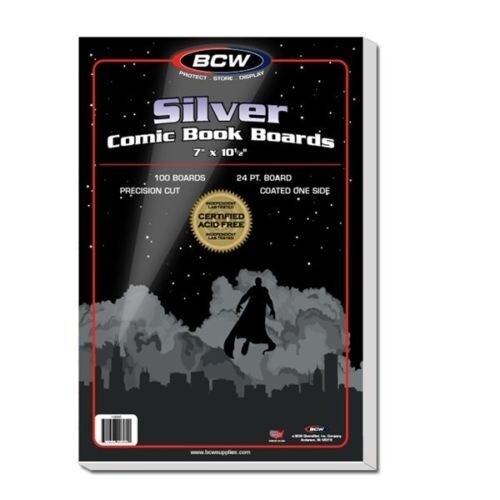 BCW Silver Comic Backing Boards Case of 1000 Wrapped 7×10.5″ Archival Fresh Pack