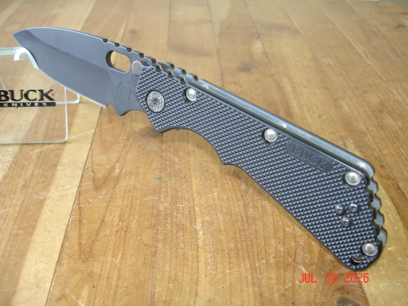2007 BUCK KNIFE 882 889 STRIDER BLACK OX 420HC STEEL BLADE BLACK PLASTIC HANDLE