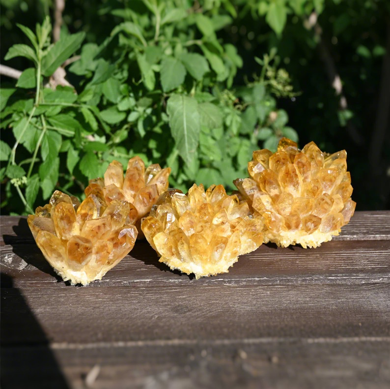 Natural Citrine Phantom Quartz Geode Phantom Cluster Specimen Ornament Decor