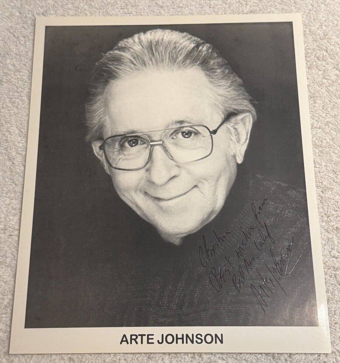 Arte Johnson Autograph 8×10 B&W Photo, Laugh-in Star Actor / Entertainer