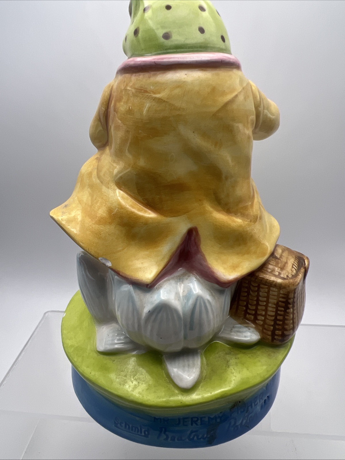 1977 Schmid Beatrix Potter MR JEREMY FISHER Up A LAZY RIVER FROG Music Box Works