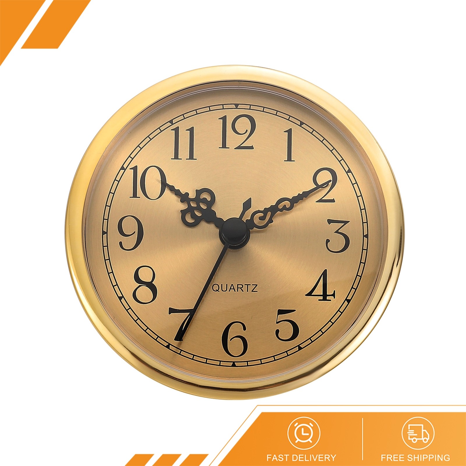 3.5″ 90mm Quartz Arabic Clock Insert Fits 78mm/3.1″ Gold Style 2