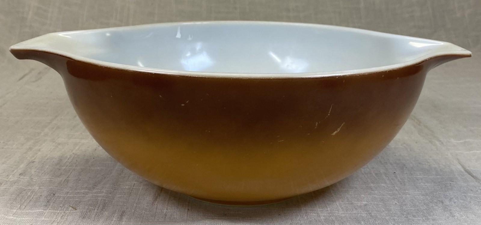 Vintage Pyrex Cinderella Mixing Bowl 4 Quart Old Orchard Brown MCM #444 US