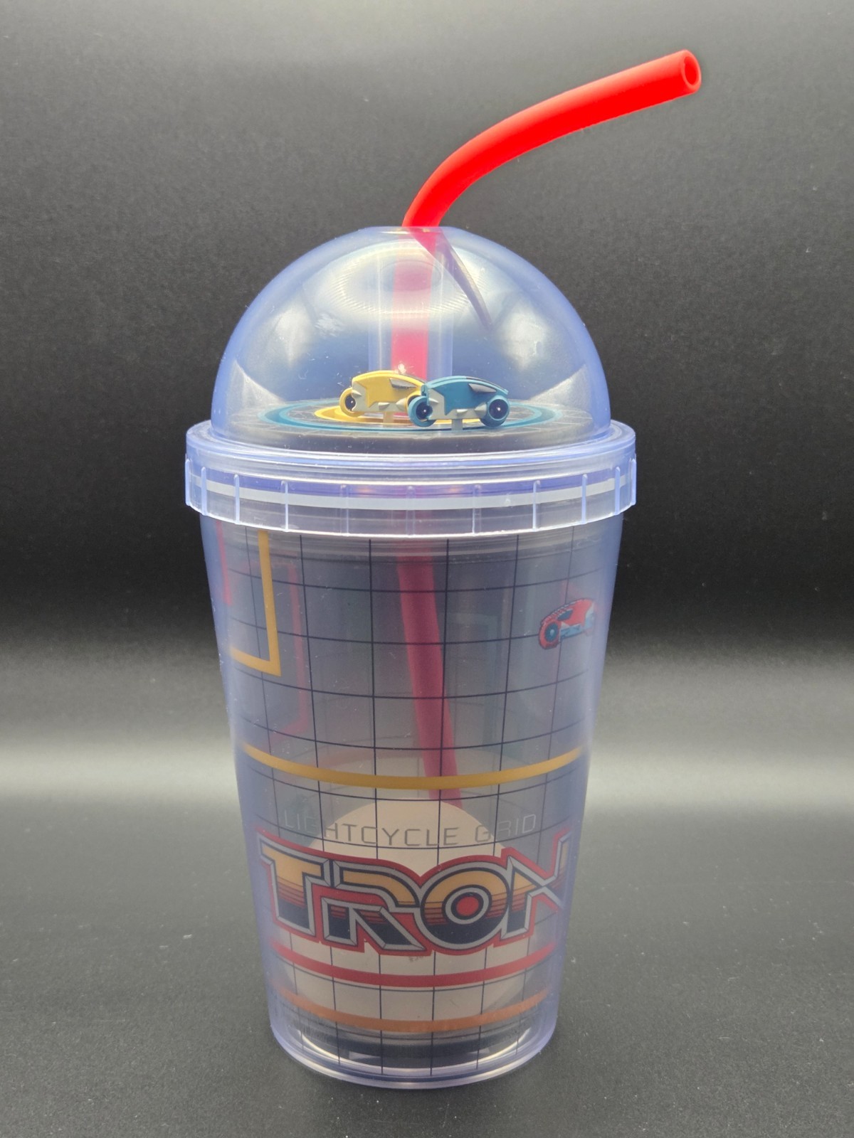 Disney Parks WDW TRON Lightcycle Grid Clear Tumbler w/ Straw Cup 14OZ – NEW