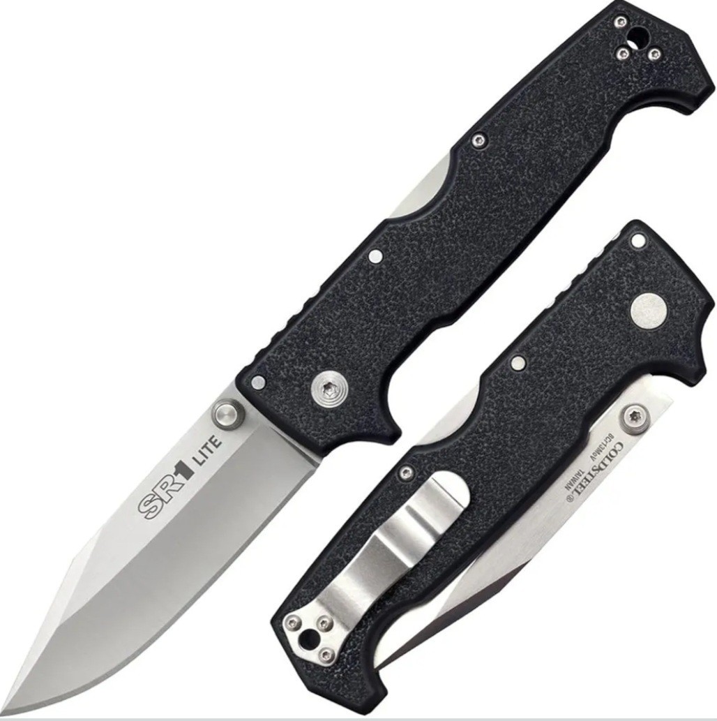 COLD STEEL SR1 Lite 4″ Blade Pocket Knife, Griv-Ex Handle, Tactical Tri-Ad, EDC