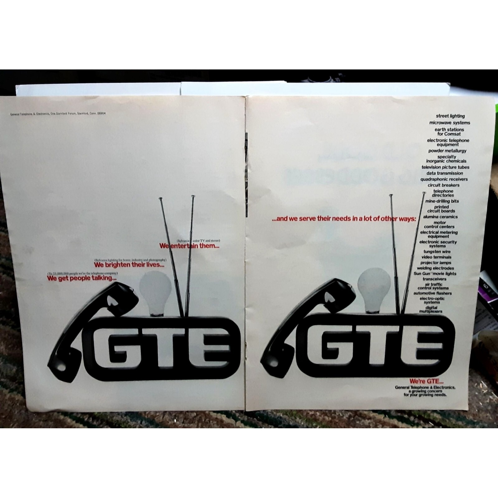 1975 GTE General Telephone 2 Page Original Print ad 70s