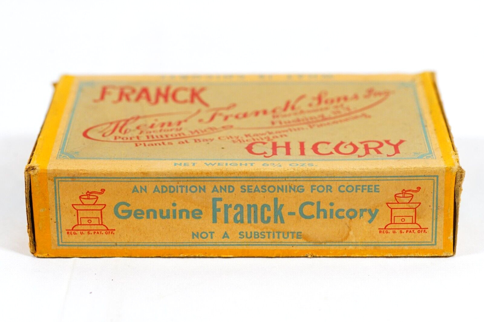 Franck Chicory Heinr Franck & sons Chicory Coffee Spice 1890’s NOS Port Huron MI