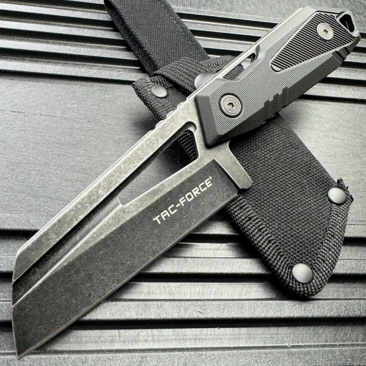 8.5″ Military Tactical Survival Camping Hunting Cleaver Fixed Blade Knife NEW