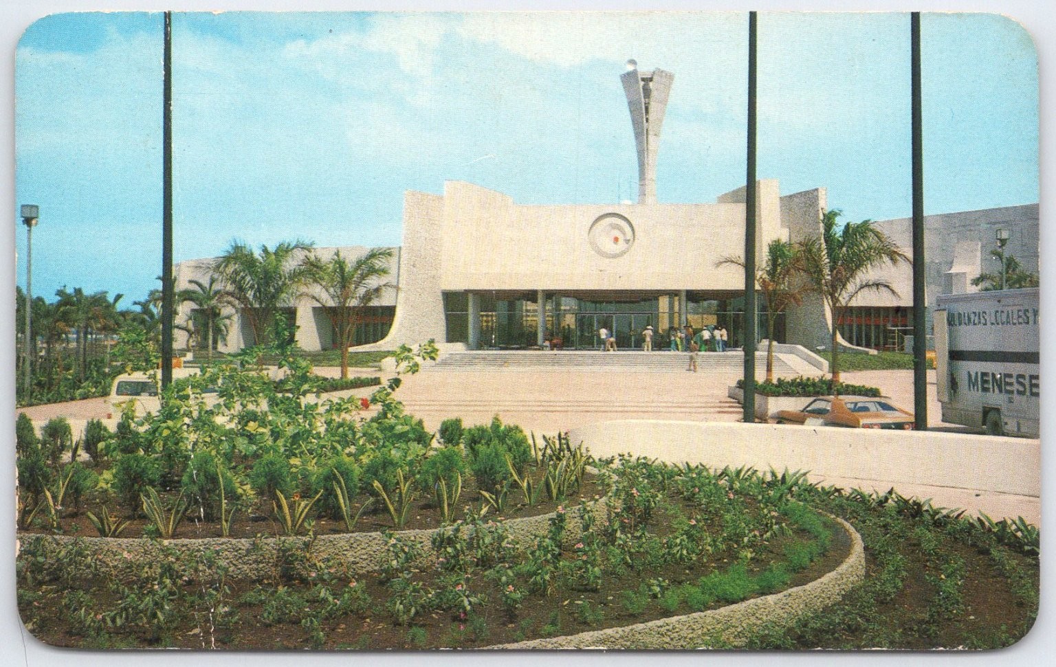 Vintage Modern Convention Center Cancun Mexico Postcard Vistacolor
