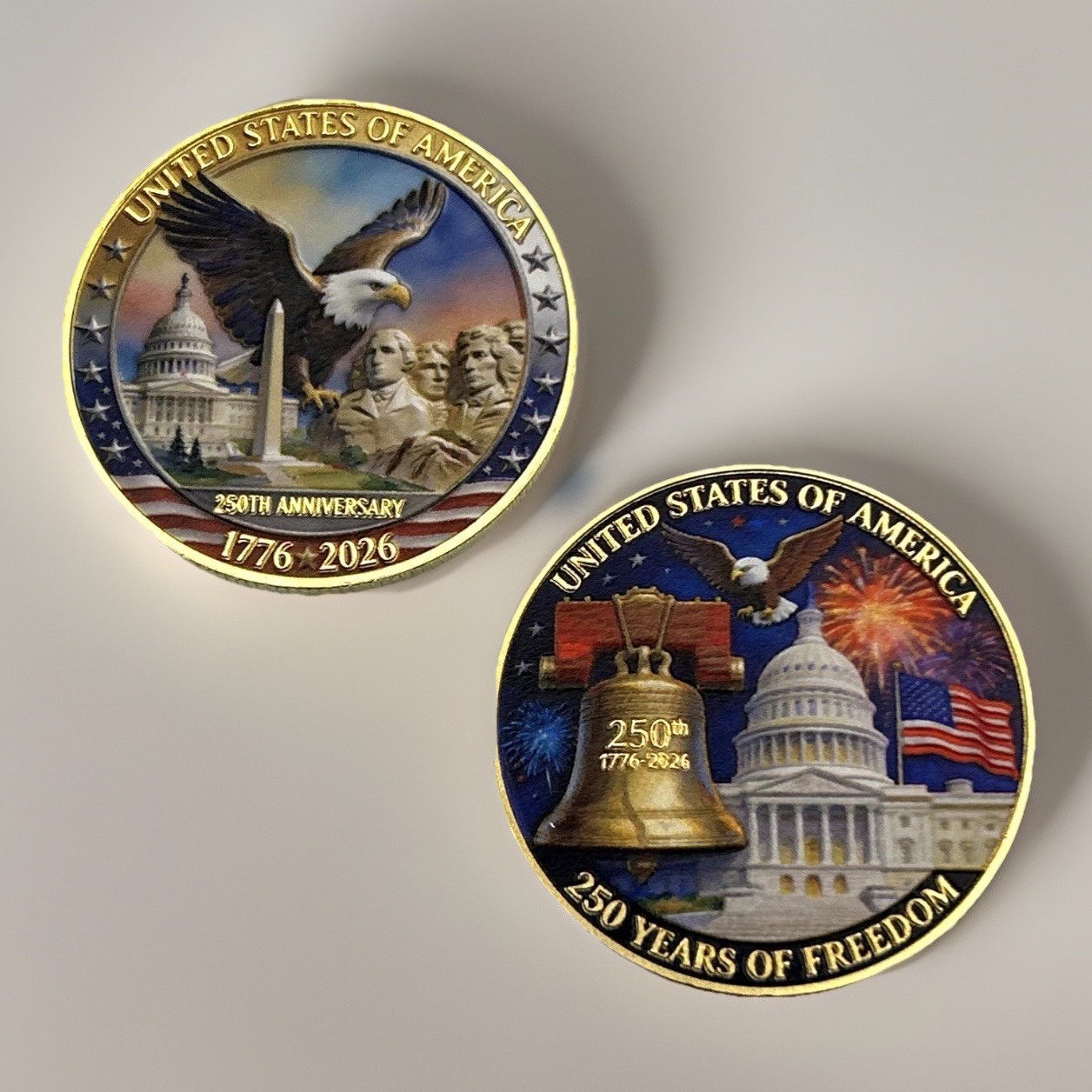 Bald Eagle *250TH ANNIVERSARY USA* ENGRAVED 1776-2026 Commemorative Coin Medal