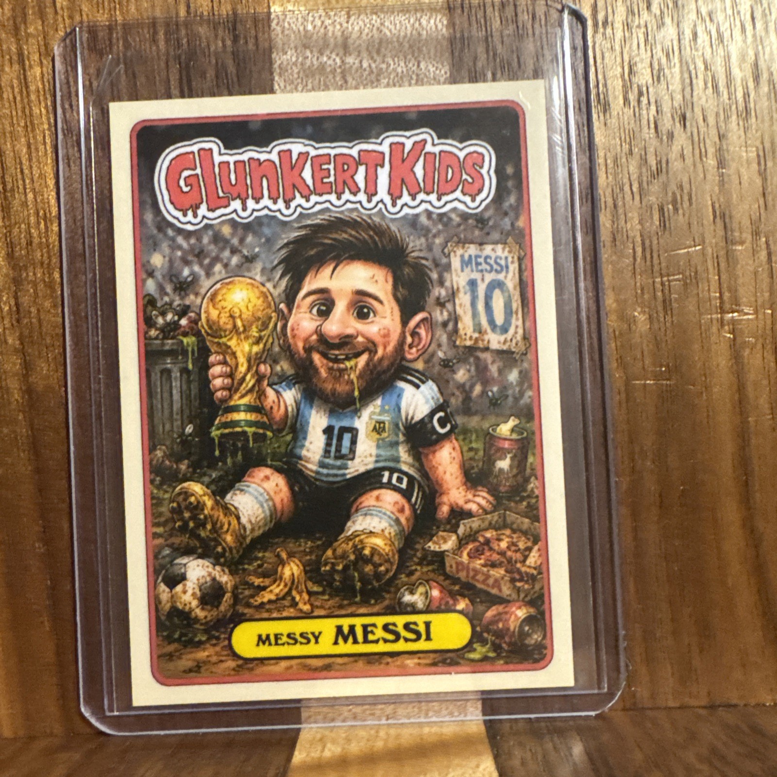 Glunkert Kids Messy Messi Argentina World Cup Lionel Gpk Parody Art Card