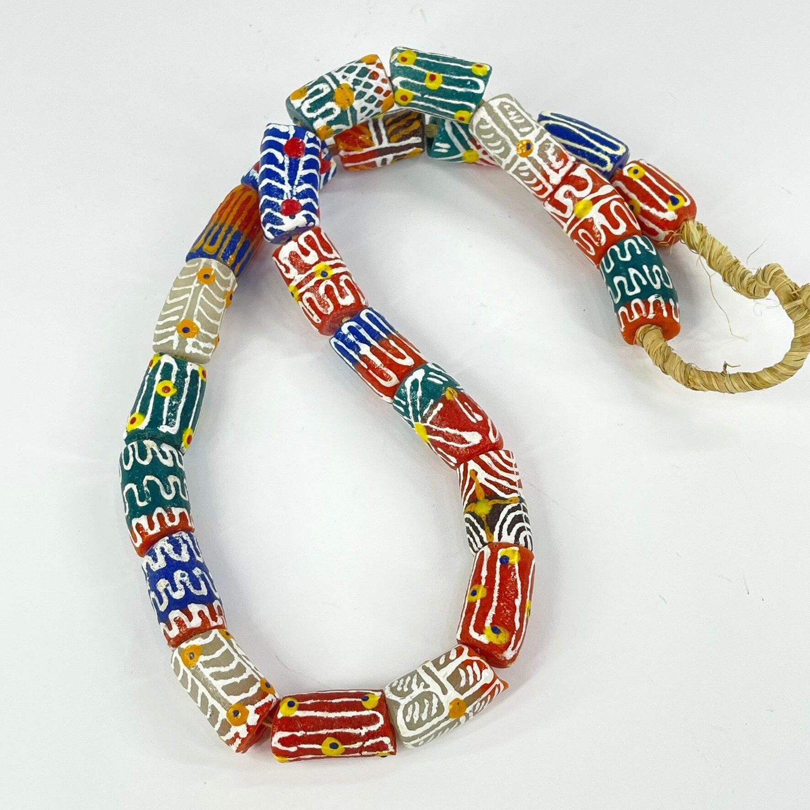 Fancy Multicolor Krobo Glass Beads 30 Inches