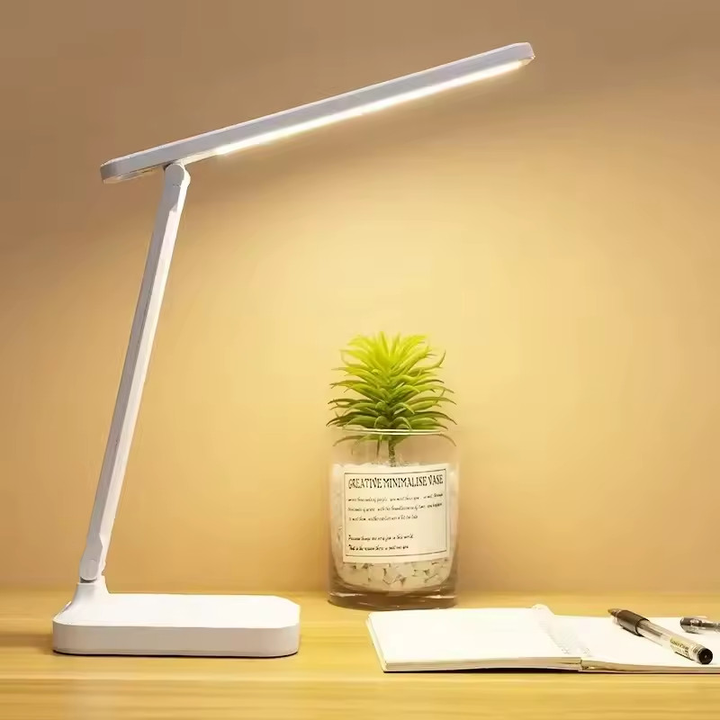 LED Desk Lamp USB Dimmable Touch Foldable Lamp with Calendar Temperature