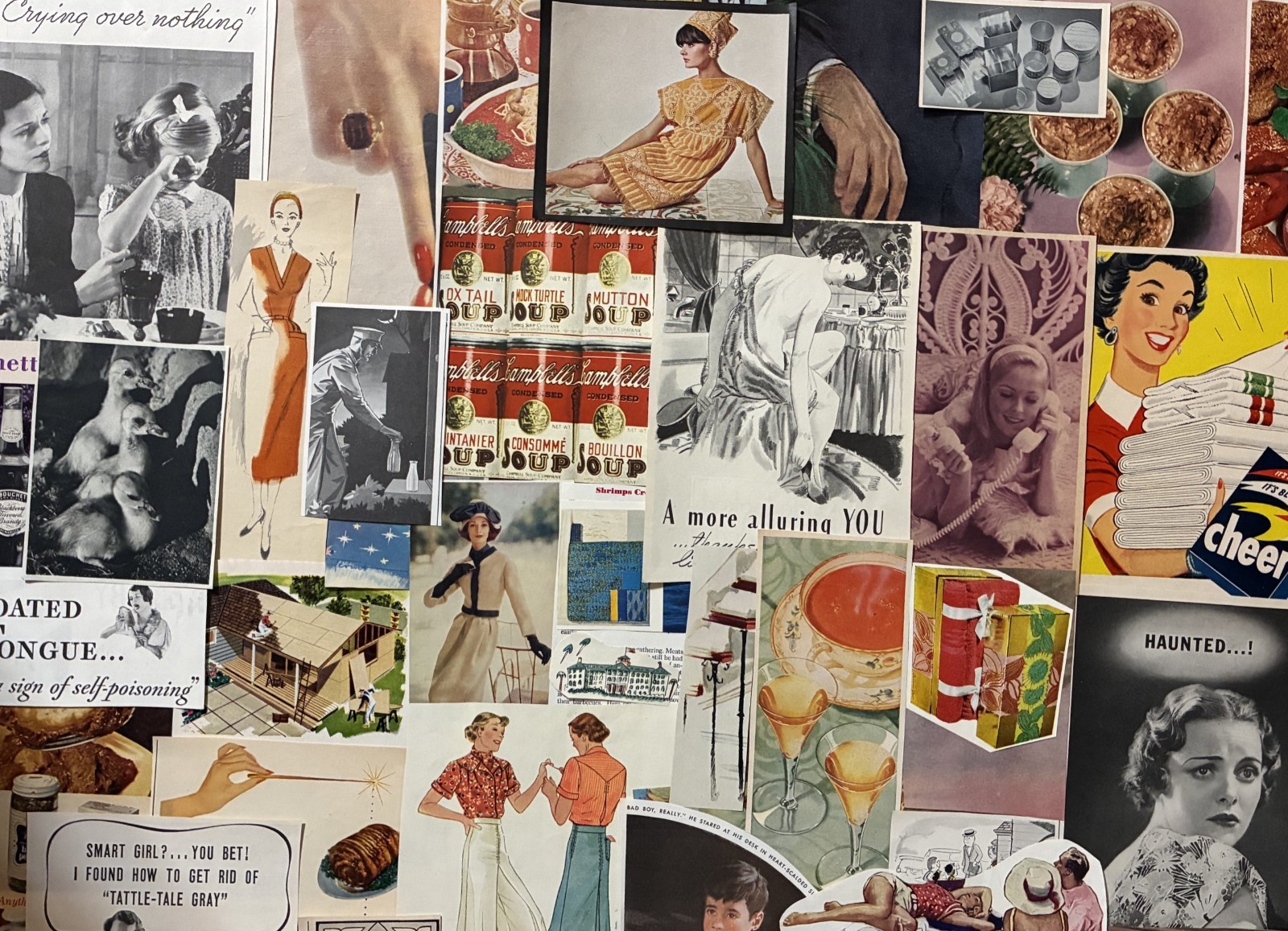 Lot 100 1930s-1970s Small Ads & Cutouts~Ephemera~Collage~Junk Journals~Scrapbook