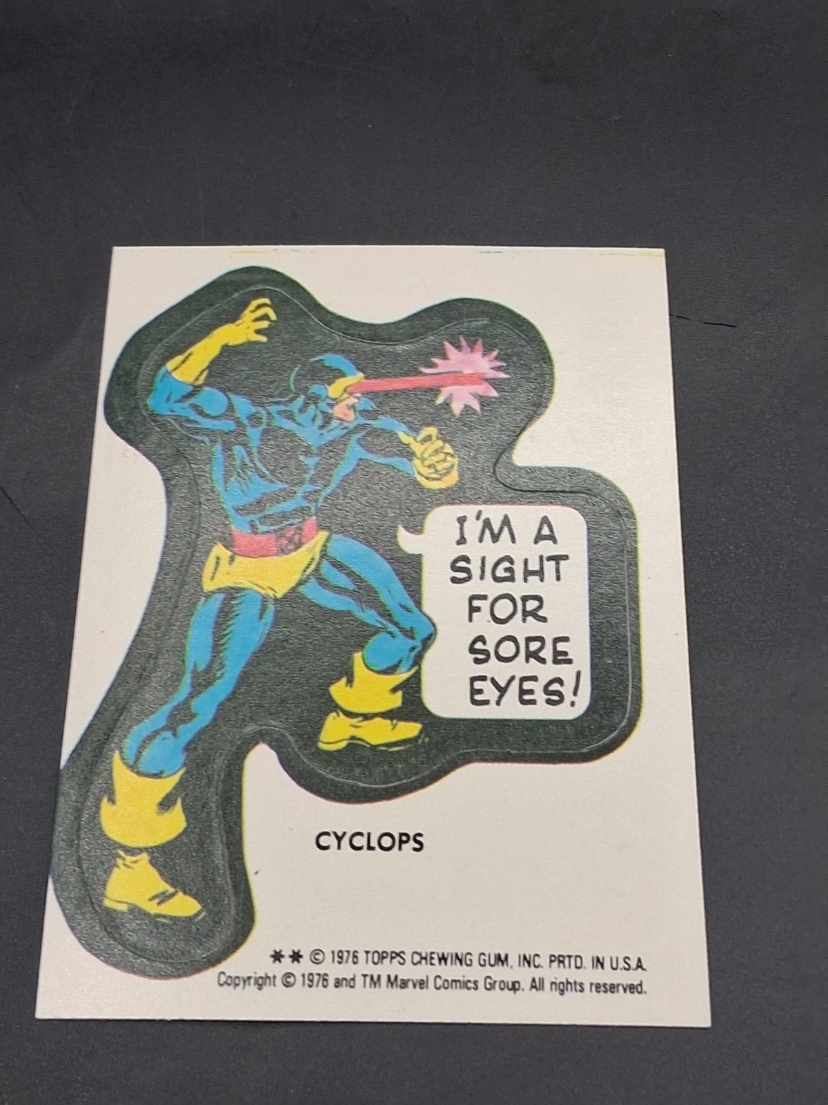 Vintage 1976 Marvel Super Heroes Stickers Cyclops Original Ready To Grade 🕷