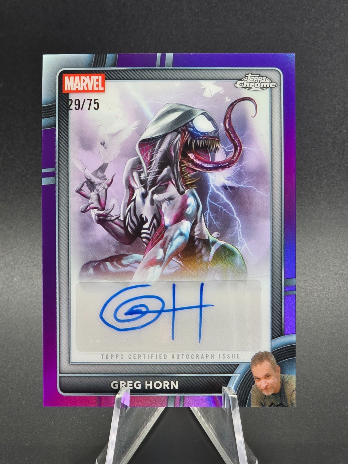 2026 Topps Chrome Marvel GREG HORN Comic Artist Auto Purple /75 (Gwenom)