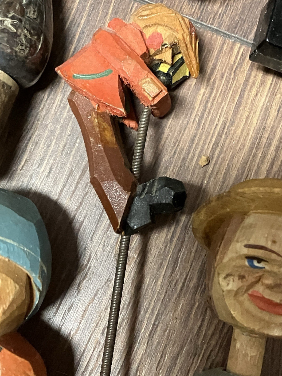 Vintage ANRI Italy Hand Carved Wood Metal Plastic Bottle Stopper Cork Lot