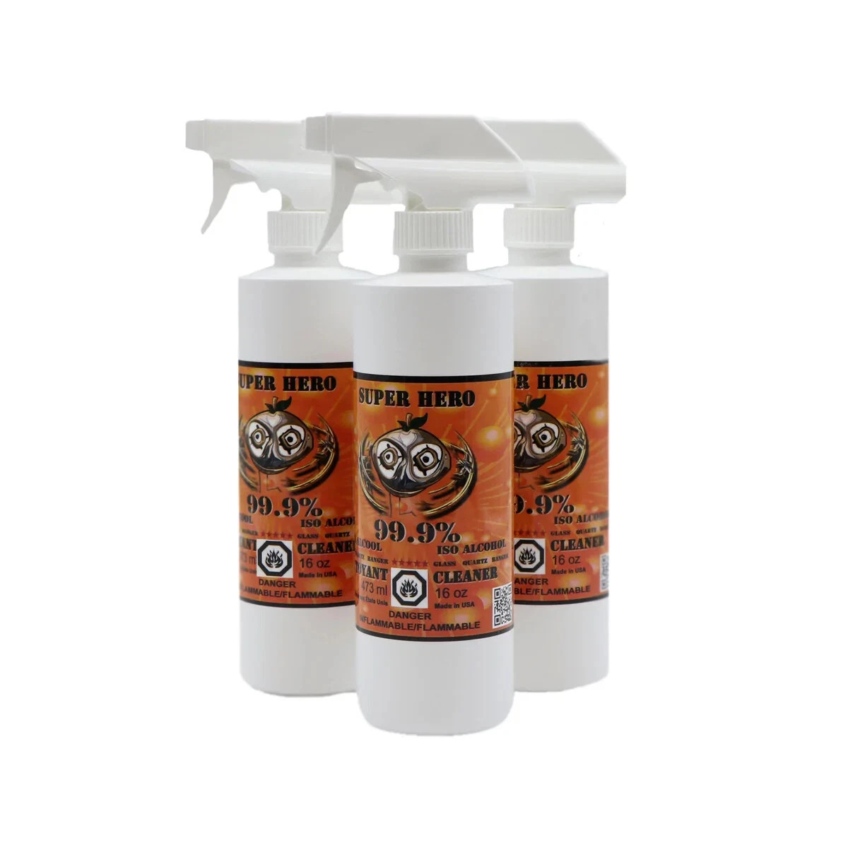 Super Hero Orange Chronic Bong Cleaner 16oz Pack of 3 Spray Bottles