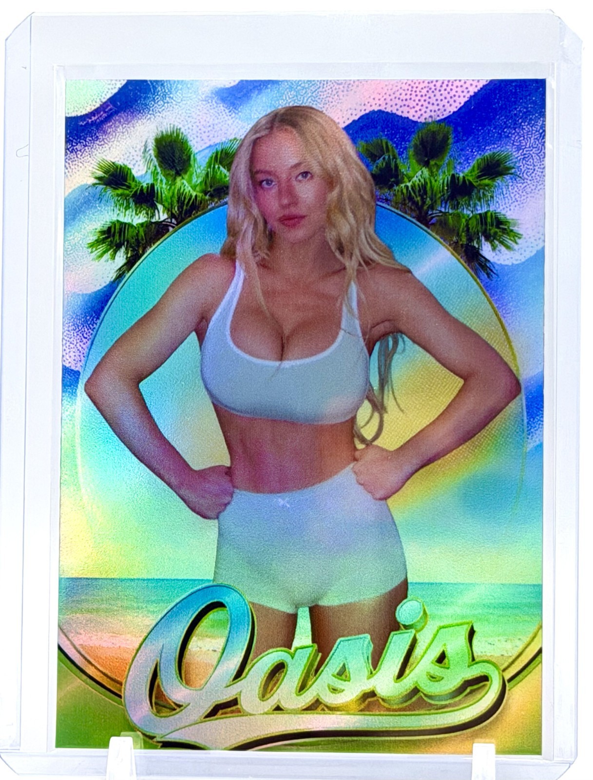Sydney Sweeney Oasis Holographic Limited Edition Custom Trading Card 1/4 Rare SP