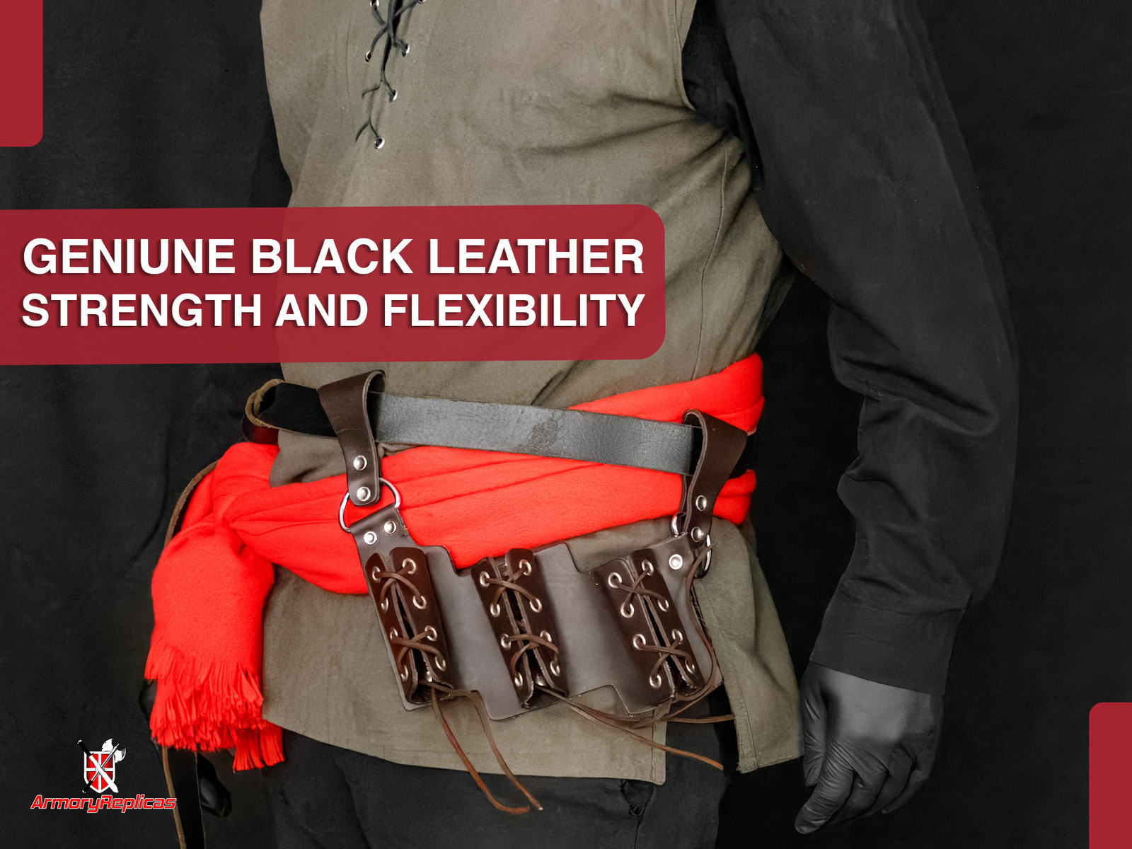 Medieval Triple Scabbard Belt Frog Handmade Leather Sword Holder RenFaire Cosply