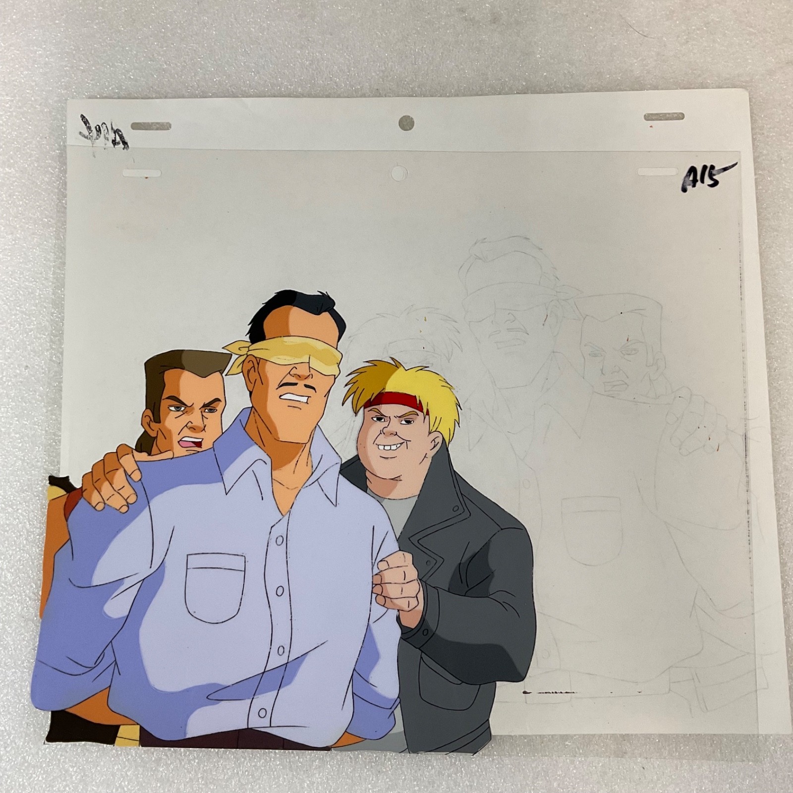 Animated Production Art Cel with Original Pencil Drawing 12 in x 10 in