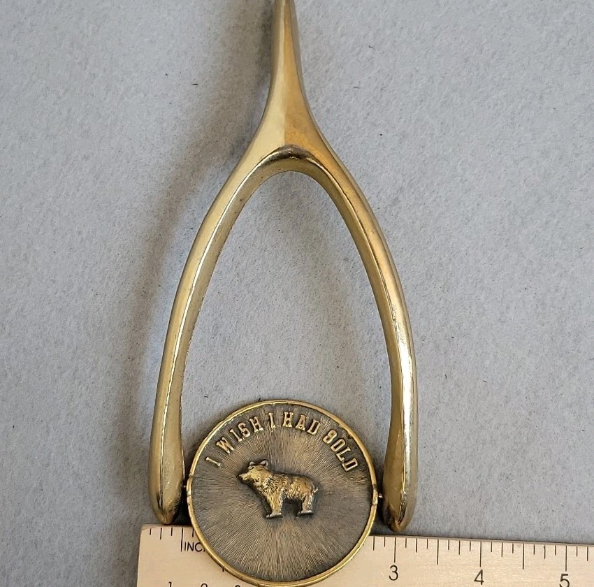Vintage Bull & Bear Wishbone Spinner Ted Arnold Ltd Solid Brass Stock Market