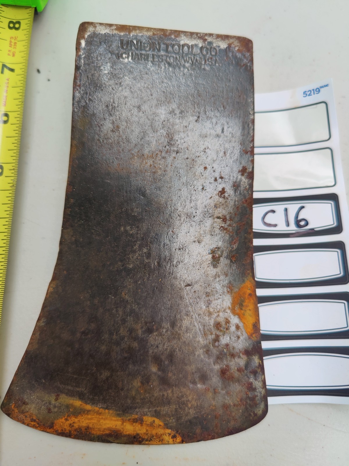 Vintage Union Tool Co Charleston WV USA 3.5lb Felling Axe Head Plumb Era