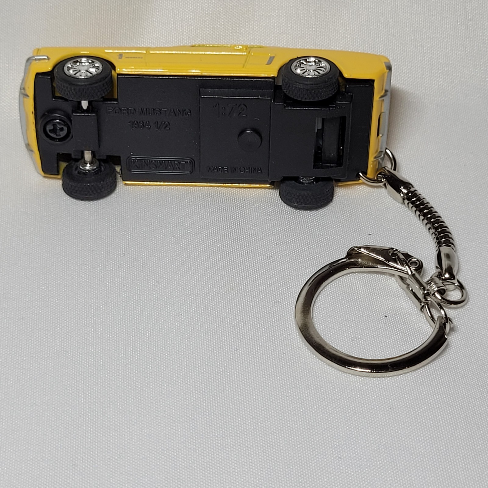 1964 1/2 Ford Mustang Pull Back Action Die Cast Keychain Yellow 1:72 Scale